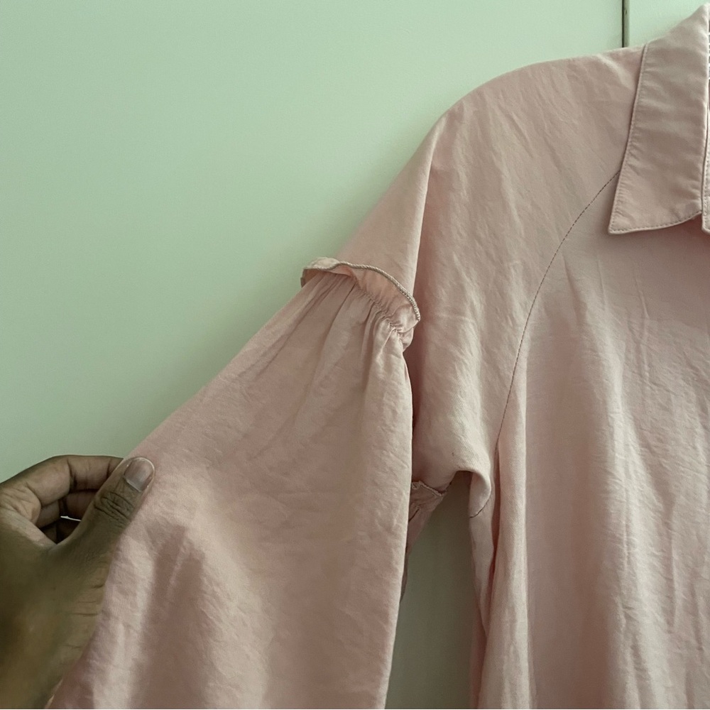 Free people easy street drop waist pink shirt dress button front size XS - Picture 5 of 15